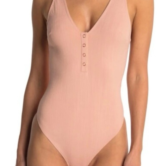Free People Tops - FREE PEOPLE Intimately Larissa Bodysuit Womens - Blush - Thong back Small